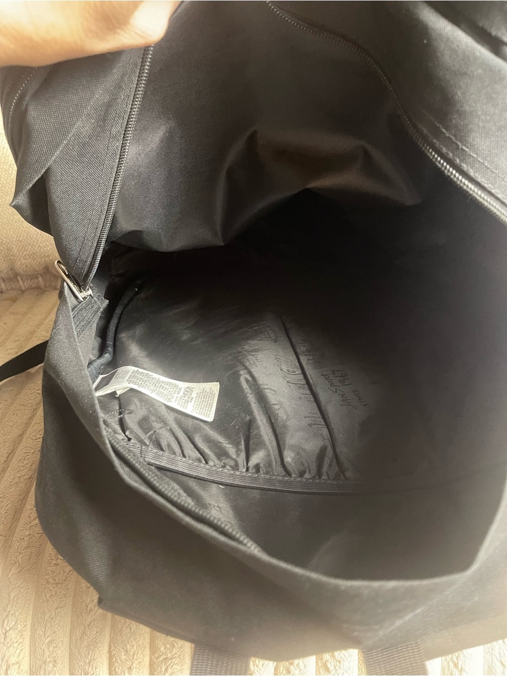 JanSport Right Pack Backpack Black Cordura Suede Leather Bottom 26L - Picture 8 of 9
